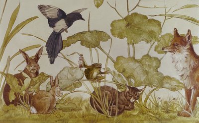 Wallpaper in the Drawing Room Depicting Aesop